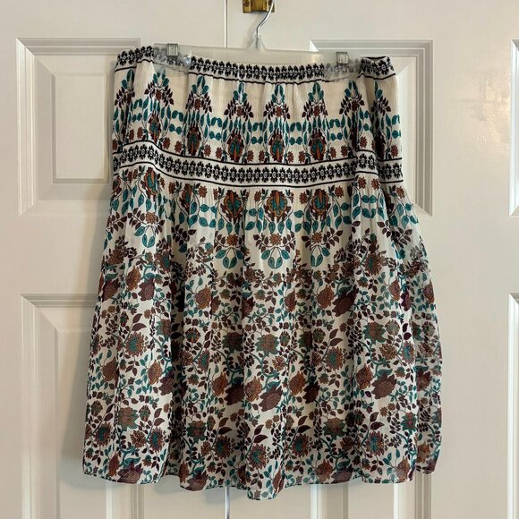 NWT Max Studio High Waist Floral A Line Skirt Women S - Picture 5 of 10